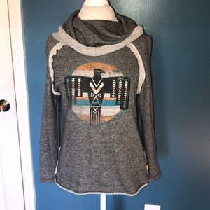 Sisters Southwest cowl-neck pullover